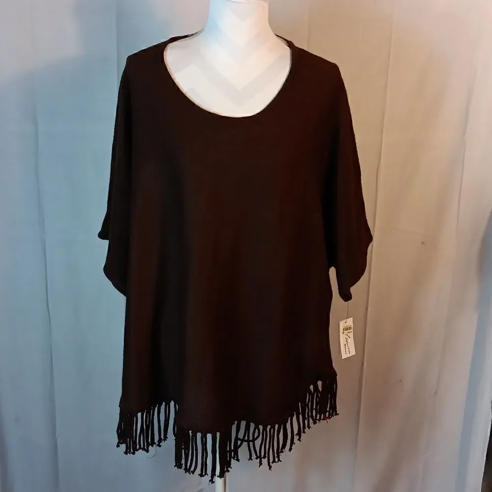 Macy's NY Collection Fringed Sweater